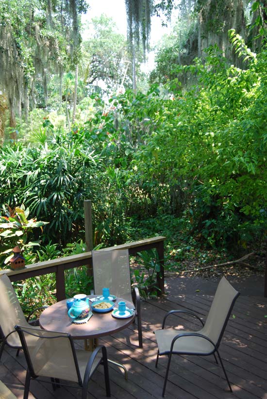 Dine on front deck in winter