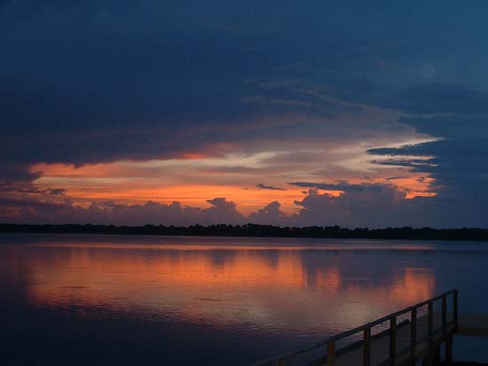 Sunset over dock