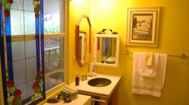 Yellow Bathroom Wheelchair Friendly Sink